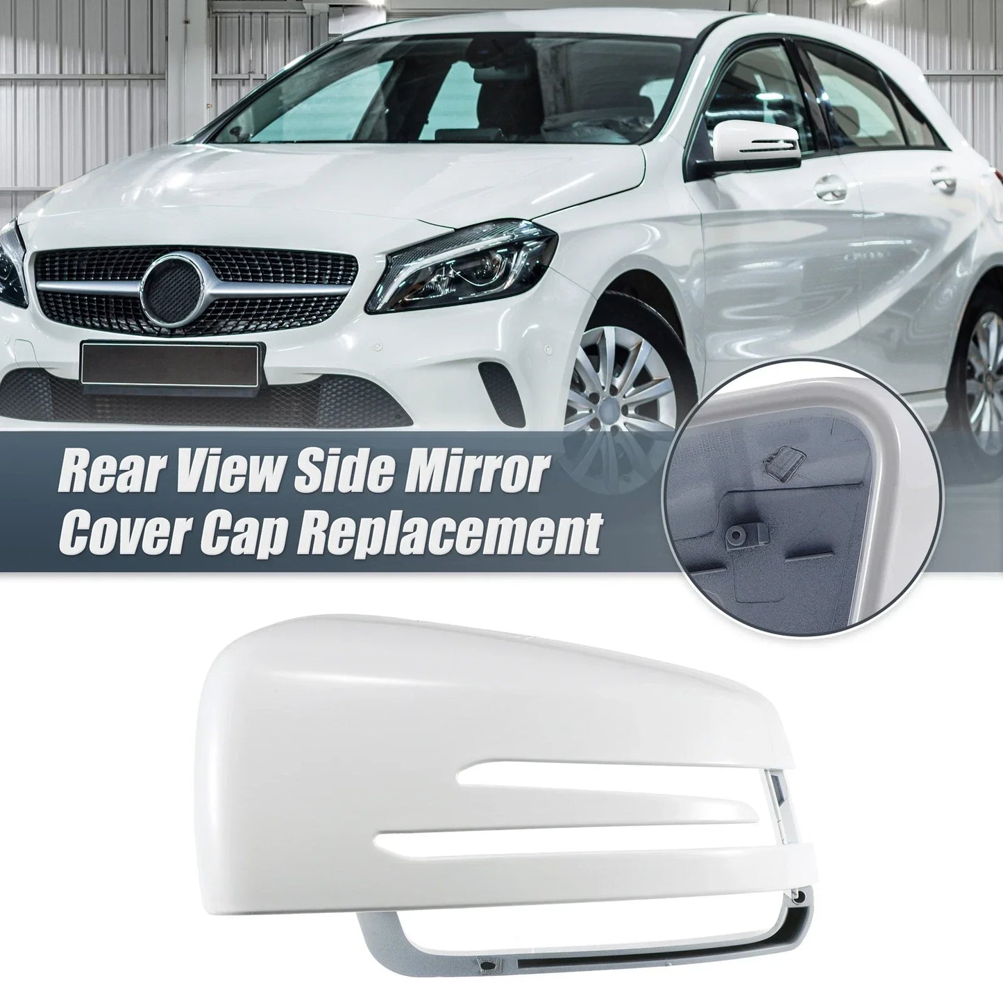 Left Mirror Cover Cap White for Mercedes Benz A Class B Class C Class E Class