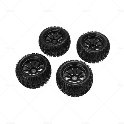 4x Wheel Rim & Tires for HSP 1:10 Monster Truck RC Car