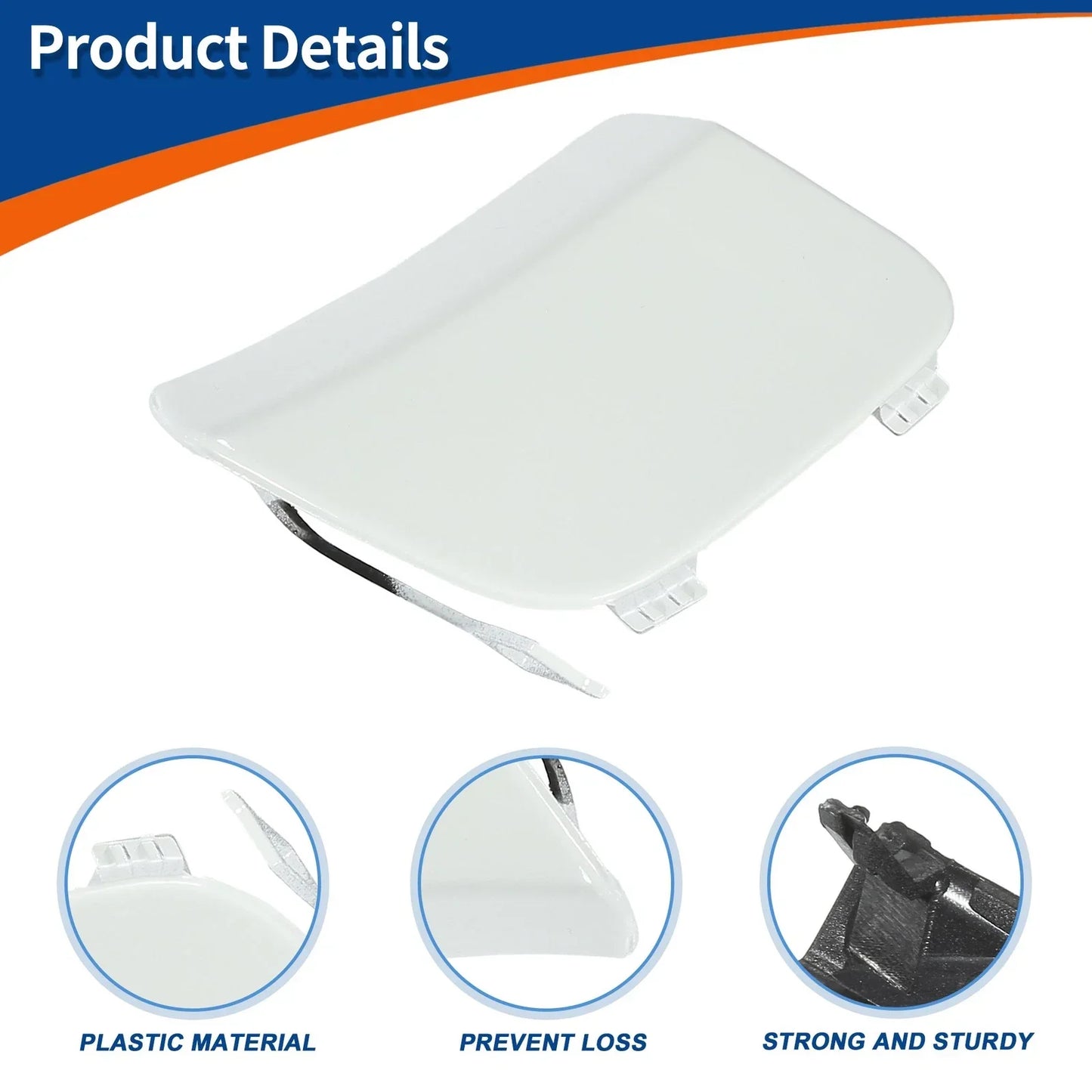Front Car Bumper Tow Hook Cover for Mercedes-Benz CLA250 (2014-2019) White