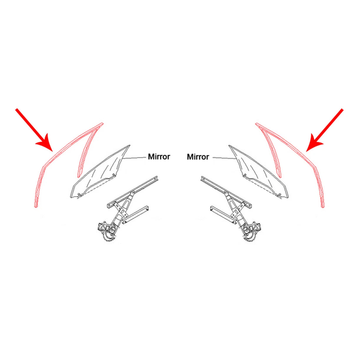 Front Weatherstrip Glass Run Channel Set for Honda Accord Acura TSx2002-2008