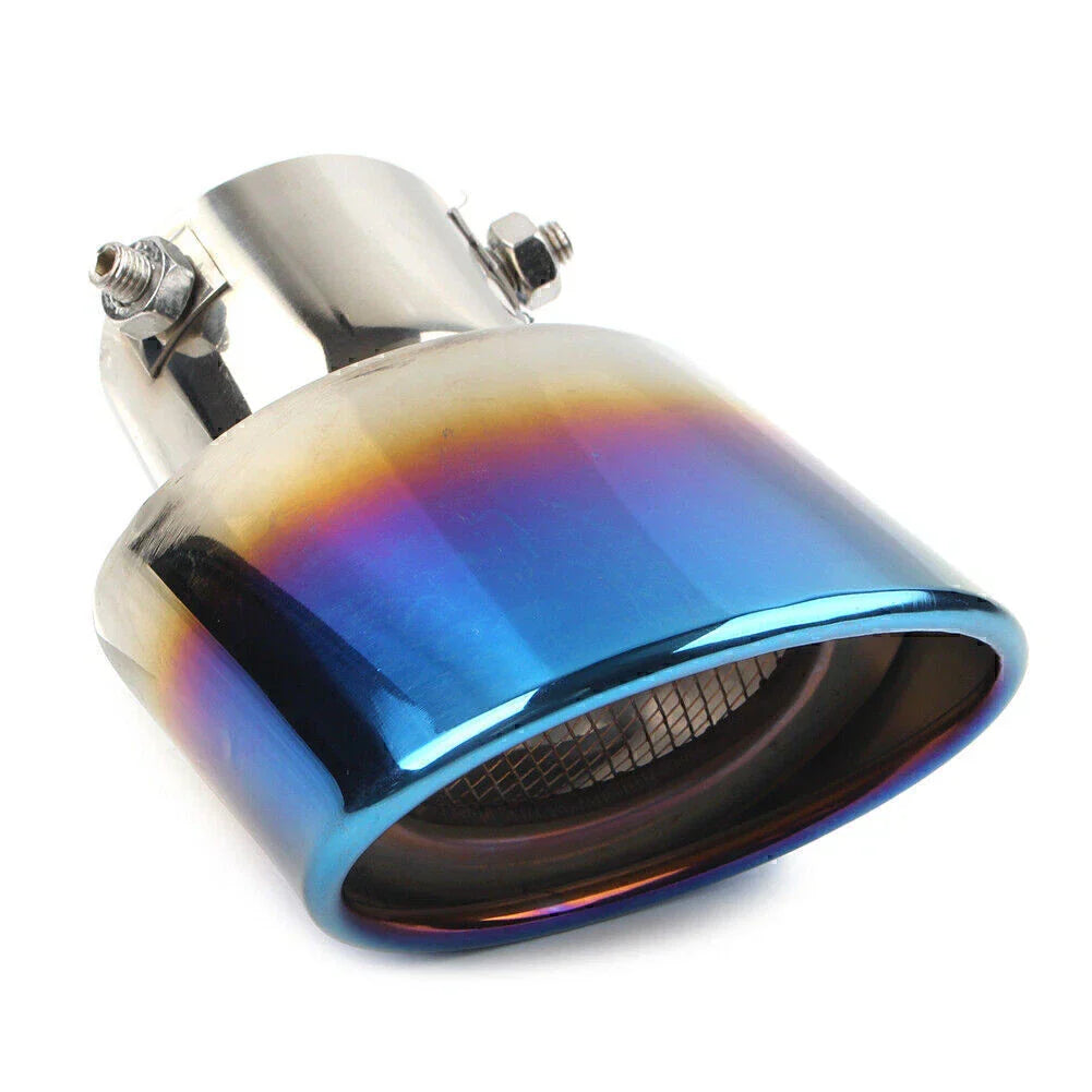 Stainless Steel Round Exhaust Pipe Tail Muffler Tip for Car Accessories Blue