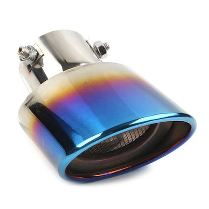 Stainless Steel Round Exhaust Pipe Tail Muffler Tip for Car Accessories Blue