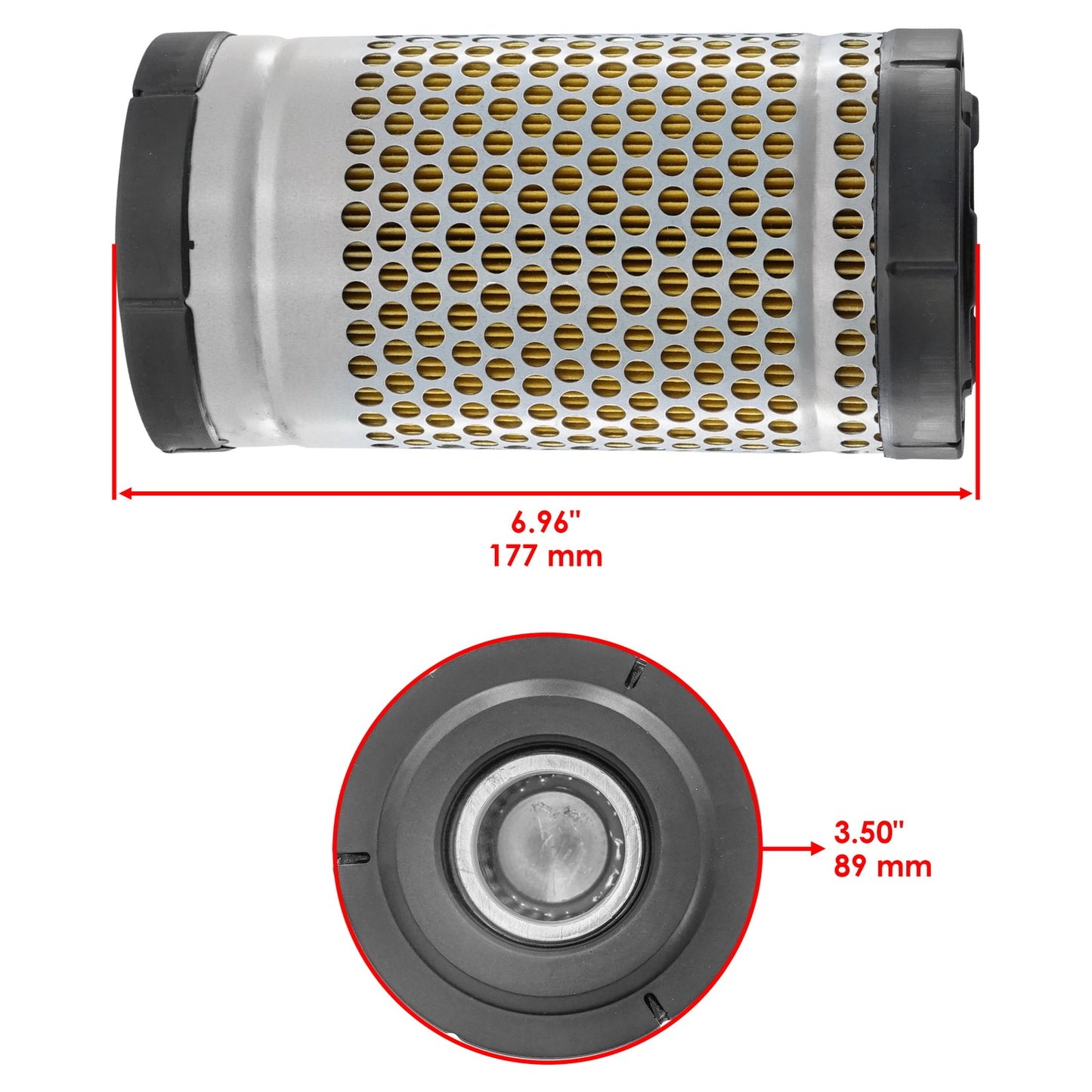 Air Filter Outer and Inner Replacement for Kubota F2260 (2000–2016)