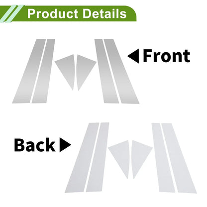 6 Pcs Pillar Window Trim for Chevy Equinox (2005-2009) Silver Tone