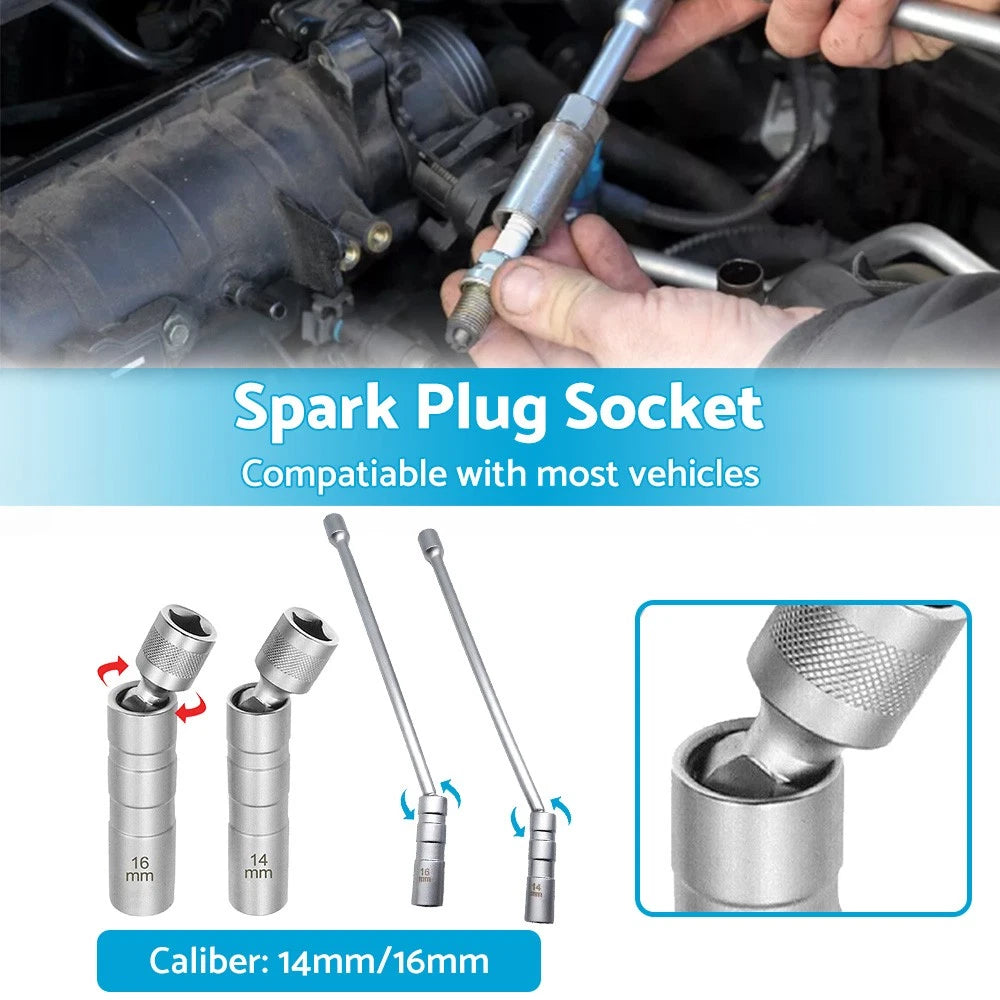 Thin Wall Magnetic Swivel Spark Plug Socket 14/16MM for Car Models