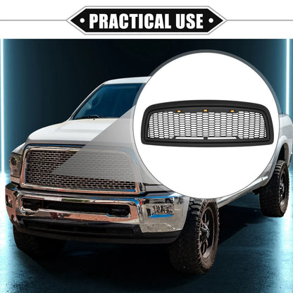 Front Grille Assembly with LED Lights for Dodge Ram 3500 (2010) Matte Black