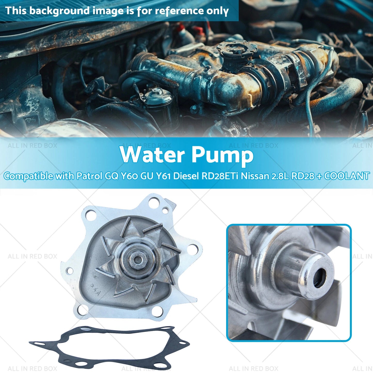 Water Pump for Nissan Patrol GQ Y60 GU Y61 Diesel RD28ETi 2.8L (1997-2007)