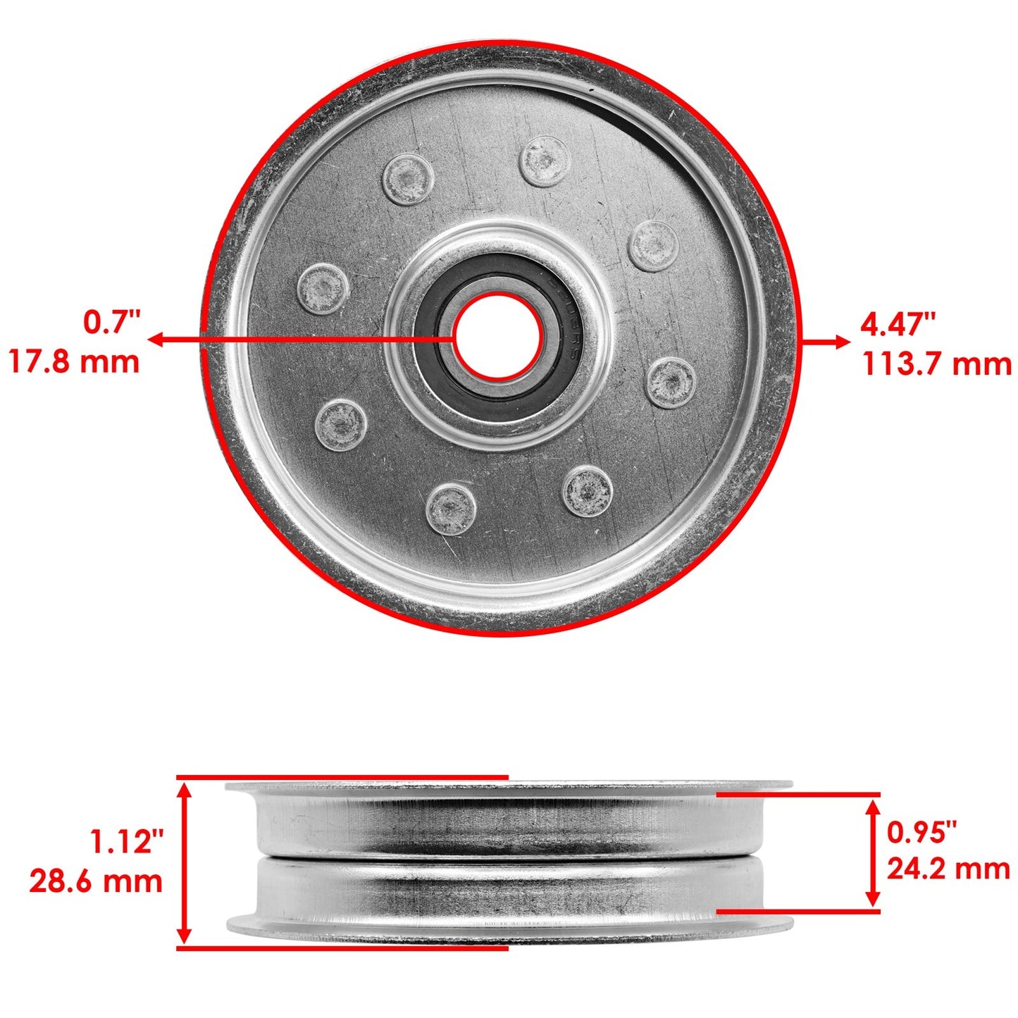 Deck Sheave and Arm Pulley Replacement for John Deere X354 X370 (48–60") (2012–2019)