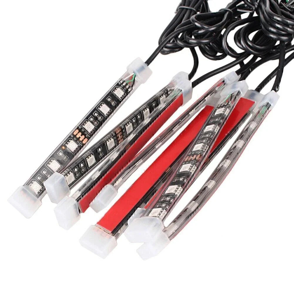 8pcs LED Under Glow Strips for Car ATV Multi Color Lighting