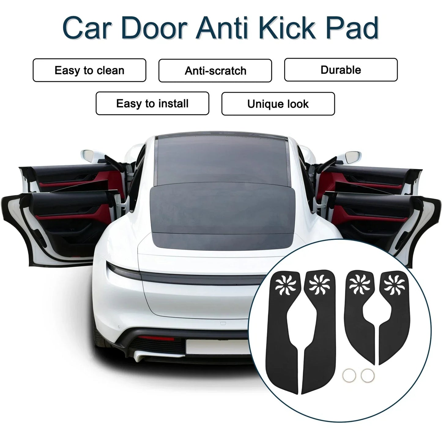 Car Door Anti Kick Pad Protector for Honda Civic 11th Gen (2022) - 1 Set Black