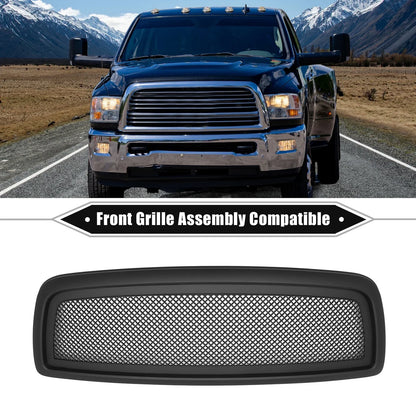 Front Grille Assembly for Dodge Ram 1500 2009-2010 Durable Matte Black