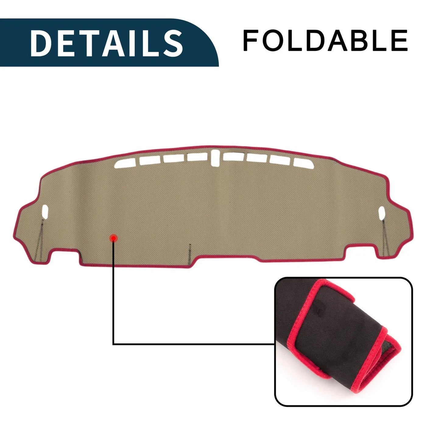 Dashboard Cover Mat for Honda N-BOX/N-BOX Custom JF5/JF6 Black Red (2011-2023)