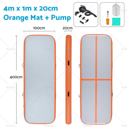 Air Track Mat with Pump for Swimming Pools, Parkour & Entertainment