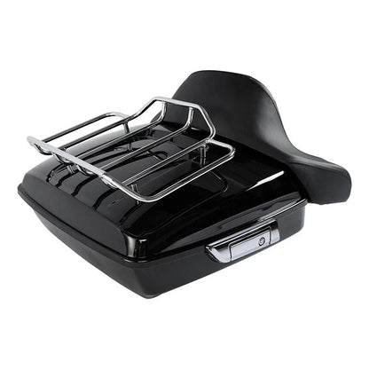 Black Chopped Trunk Backrest Rack for Harley Road King (2014-2025)