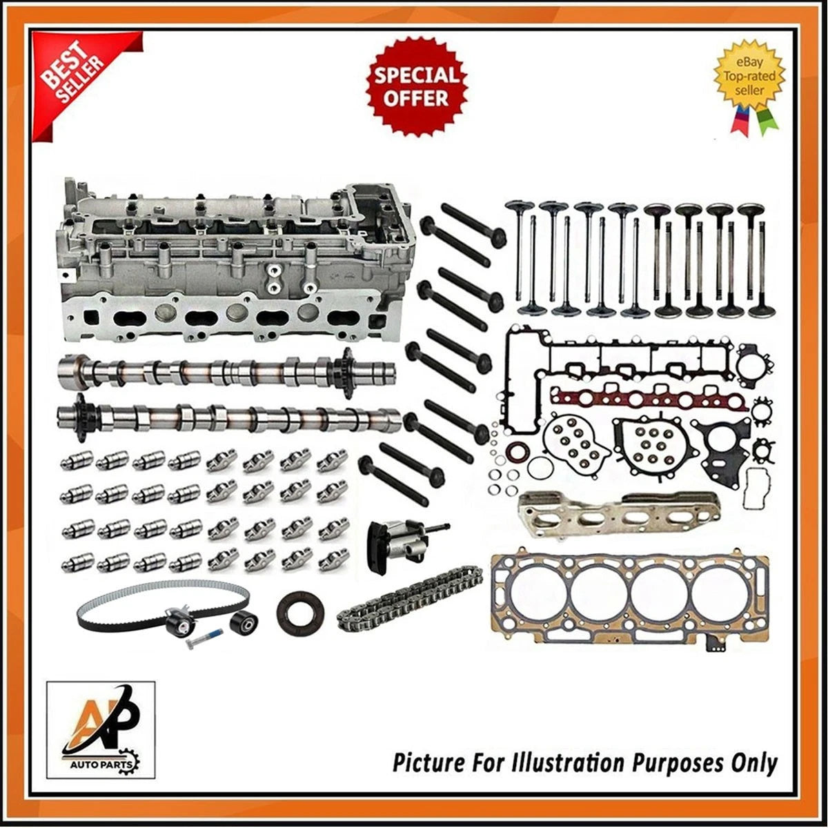 Cylinder Head Complete Rebuild Kit for Citroen 2.0 2.2 BlueHDi (2010–2019)