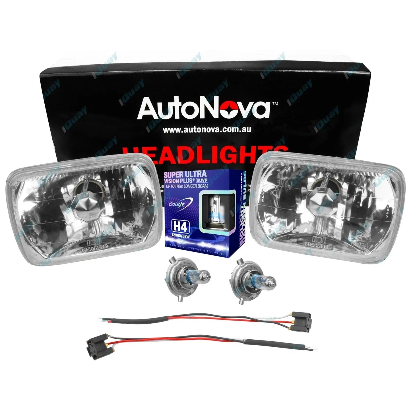 Crystal H4 60/55w Bright Headlight Kit for Navara D21 86-97 2 Lamps Rectangle
