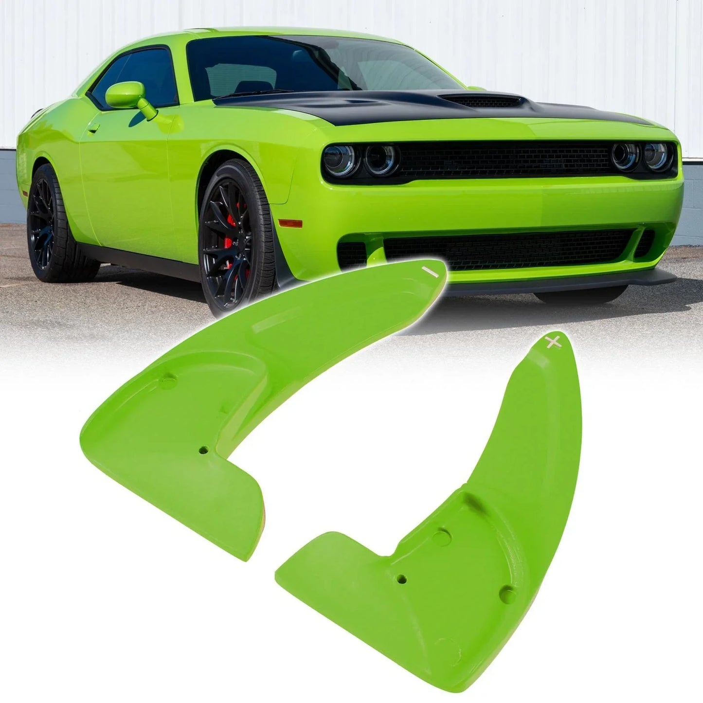 Green Steering Wheel Paddle Shifter Covers for Dodge Charger Challenger