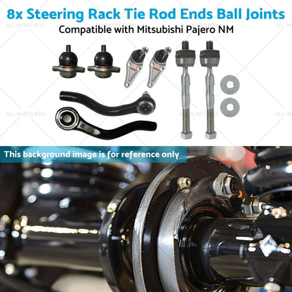 8x Tie Rod Ends & Ball Joints for Mitsubishi Pajero (2000-2006)