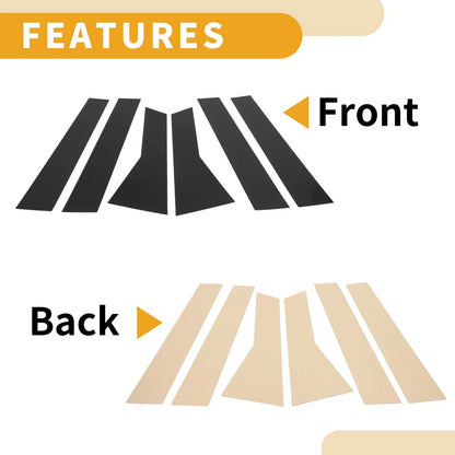 6 x Car Pillar Window Trim Covers for Honda CR-V (2012-2016) Black