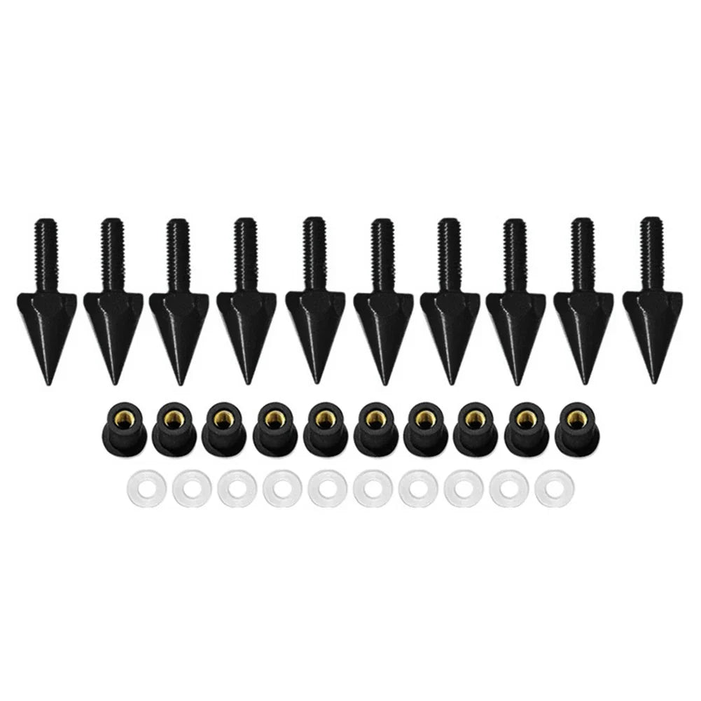 5MM Windshield Screws for Motorcycle - 10 Pcs Black