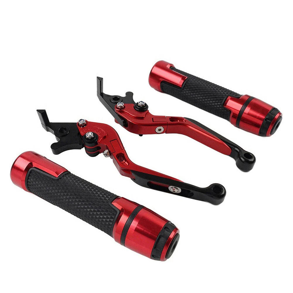Red Extendable Brake Clutch Levers Grip Set for Suzuki GSXR1000 (2001-2023)