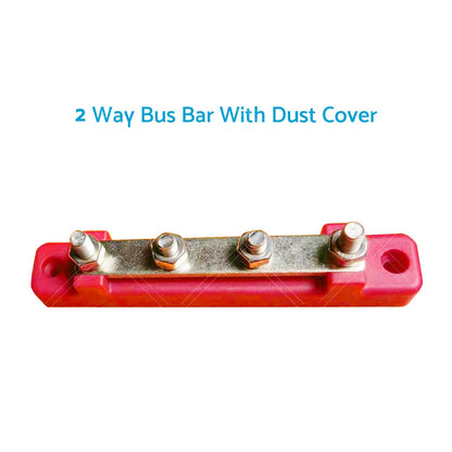 Black Red 6 Way Bus Bar Power Distribution Terminal Block 12V 150A