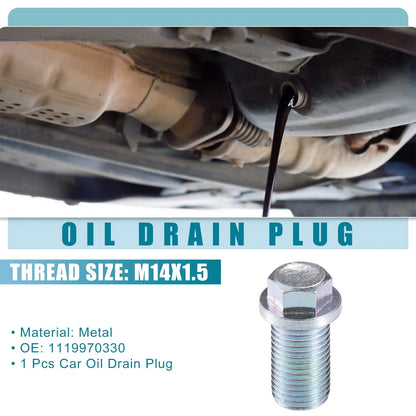 Oil Drain Plug for Mercedes-Benz 190D (1984-1989) Silver Tone