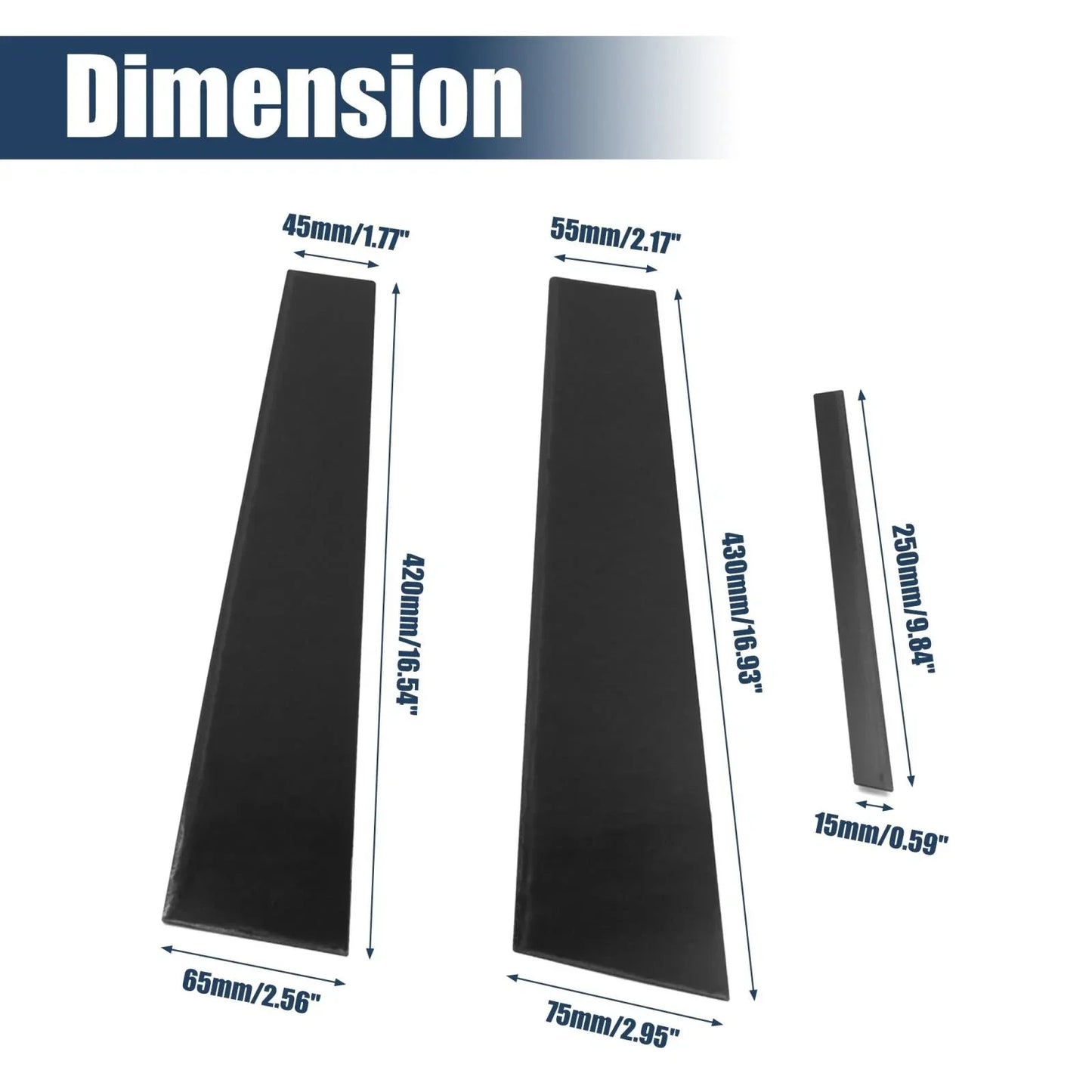 6 x Door Window Pillar Post Protector Covers for Honda Civic (2006-2011)