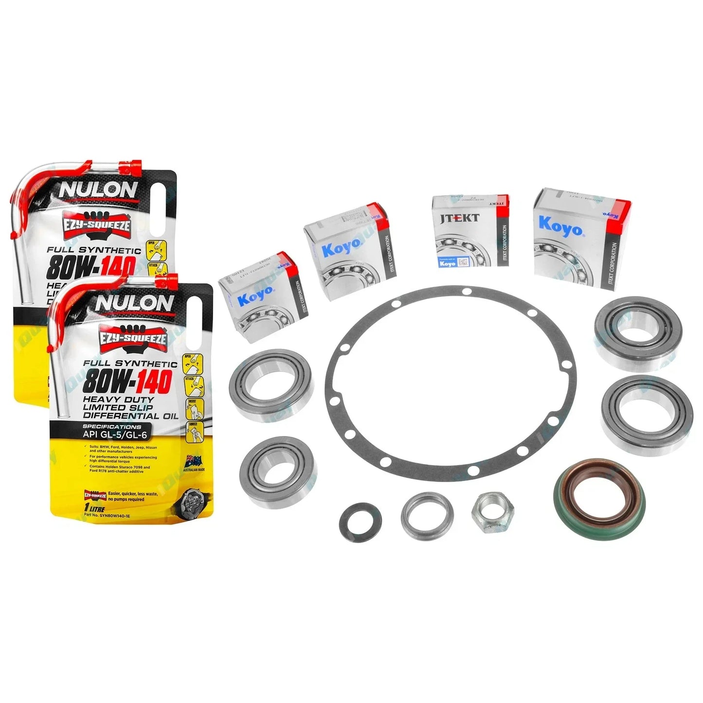 Rear Diff Bearing & Seal Repair Kit + Oil for Nissan Navara D40 2005~2015