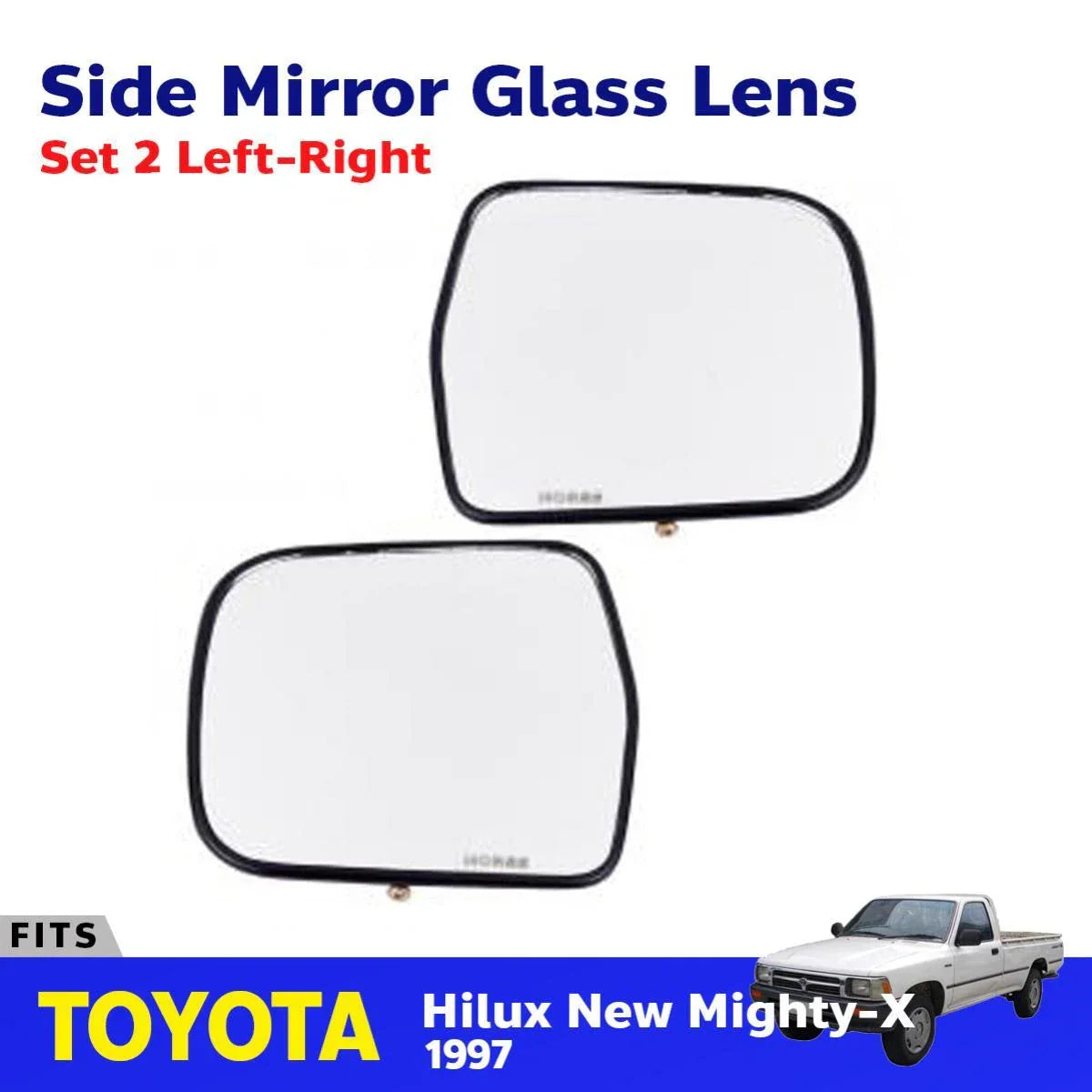 Side Door Mirror Glass Lens Pair Fits Toyota Hilux LN85 LN106 4Runner 1989-97