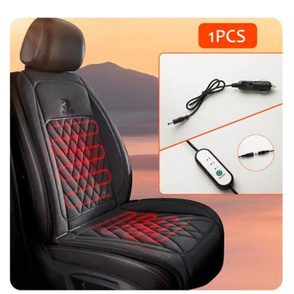Heated Car Seat Cover Cushion Pad for Universal Vehicles (12V-24V)