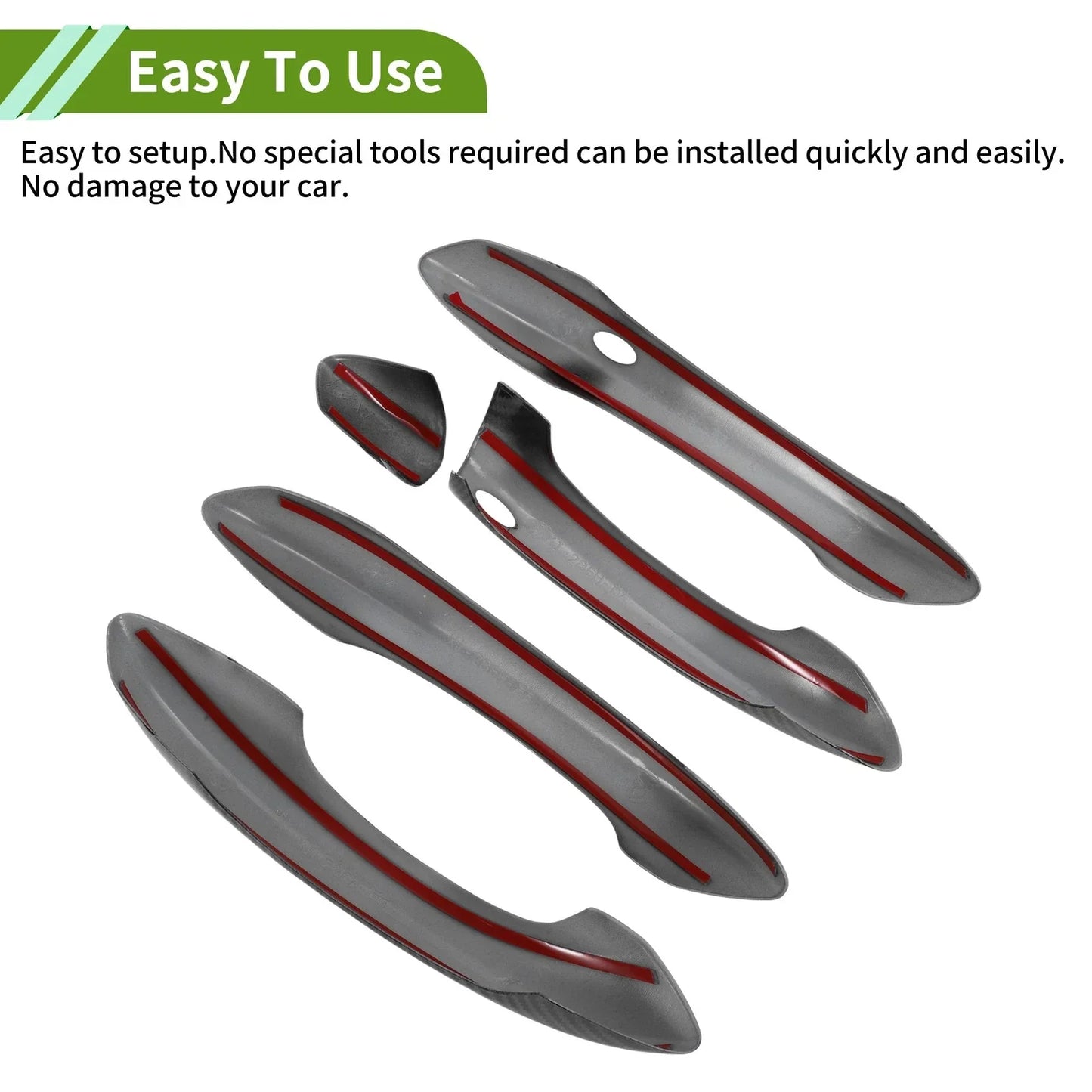 Exterior Door Handle Cover Trim for Hyundai Tucson (2022-2024) Carbon Fiber Black