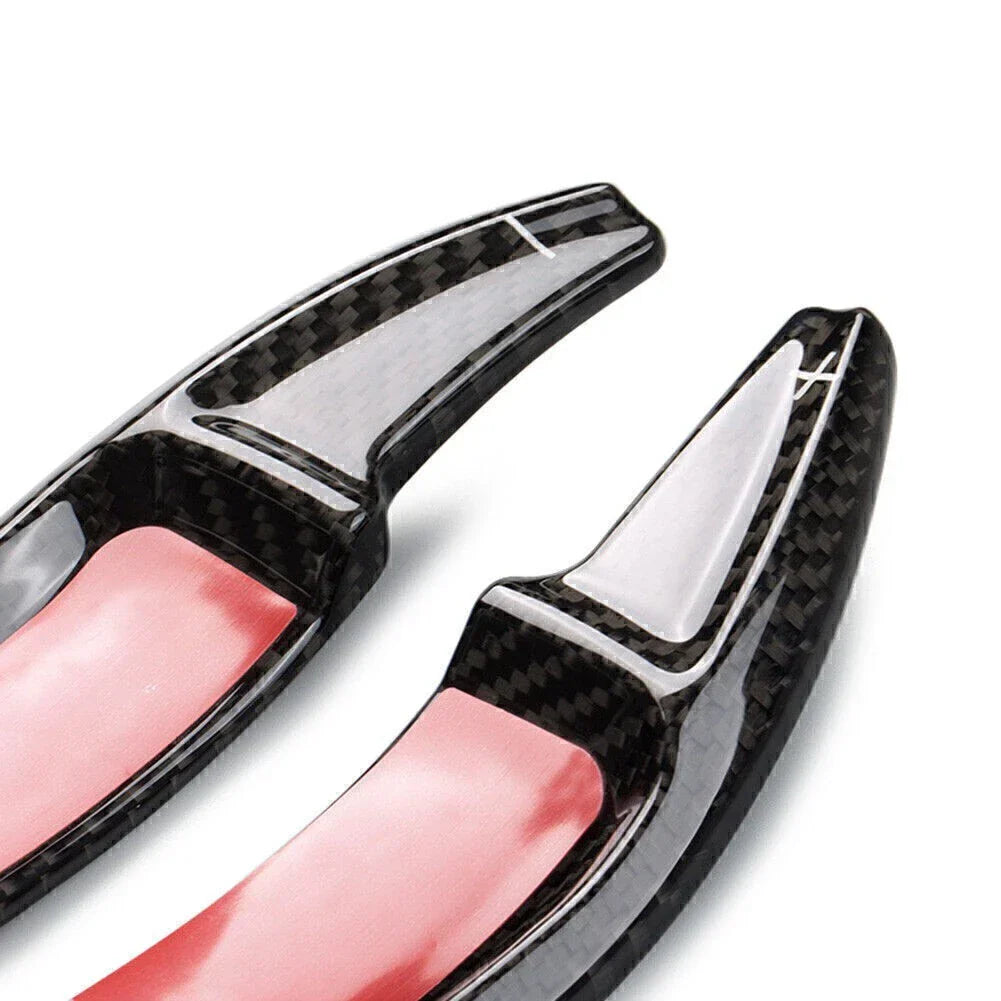 Black Carbon Fiber Steering Wheel Shift Paddle Pads for Benz E-Class (2021)