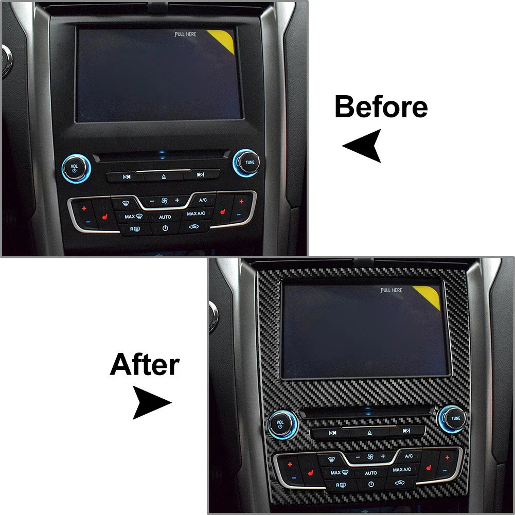 Carbon Fiber Red GPS Navigation Panel Cover Trim for Ford Fusion Mondeo (2013-2019)
