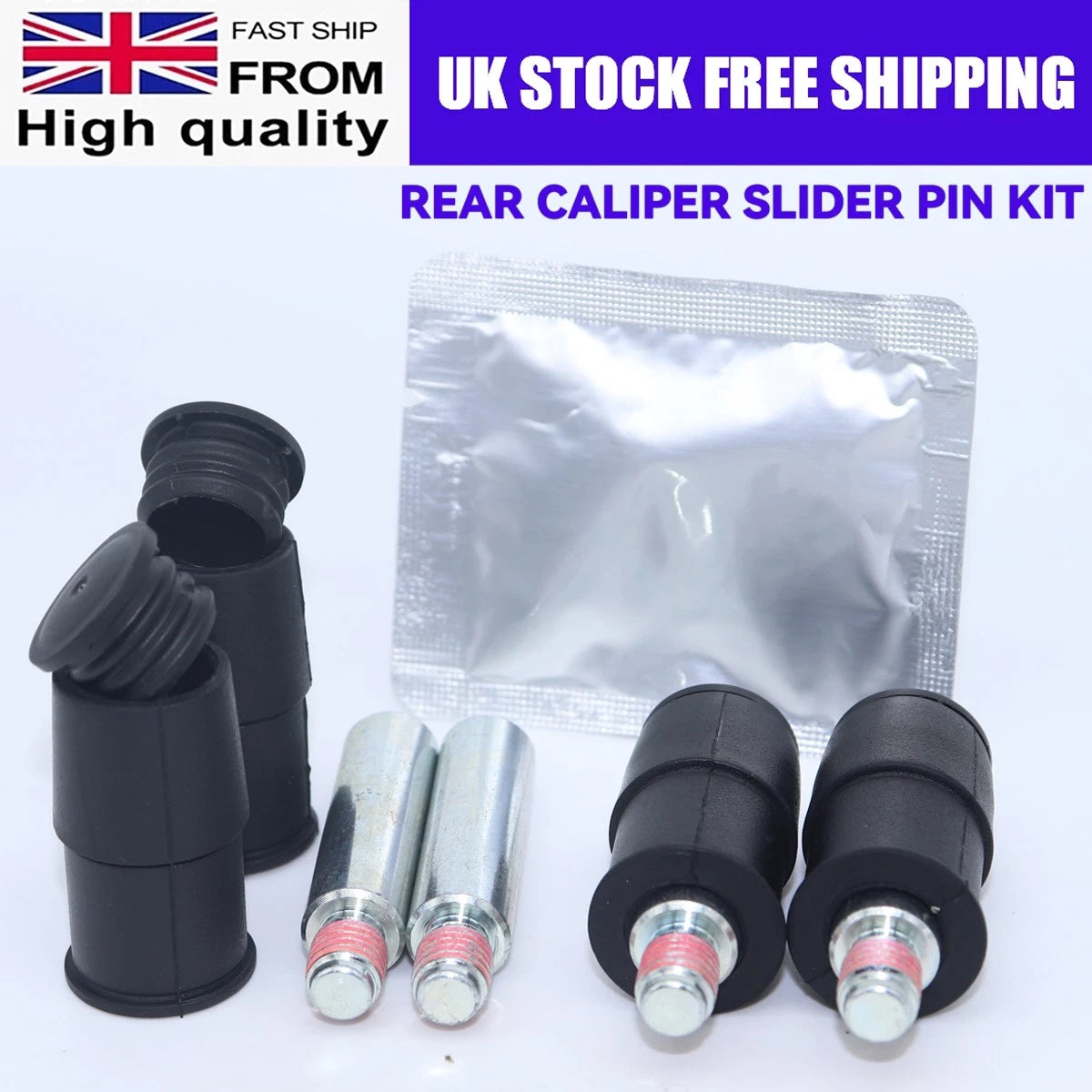 Rear Brake Caliper Slider Pin Kit w Grease for Mercedes E Class W211 (2002-2009)