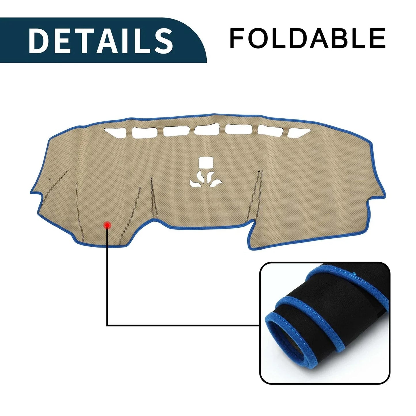 Dashboard Cover Mat for Honda CR-V 2017-2022 Sun Protector Pad Black Blue