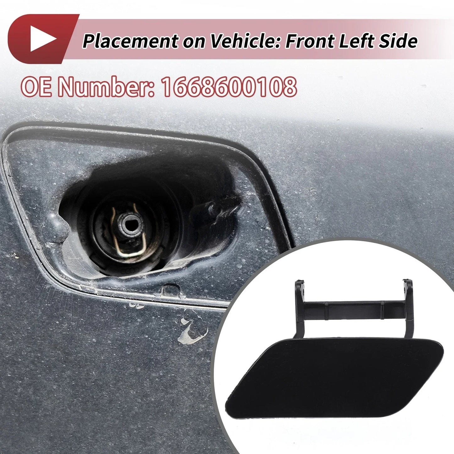Front Left Bumper Headlight Washer Nozzle Cover for Mercedes-Benz ML250 (2012-2015)