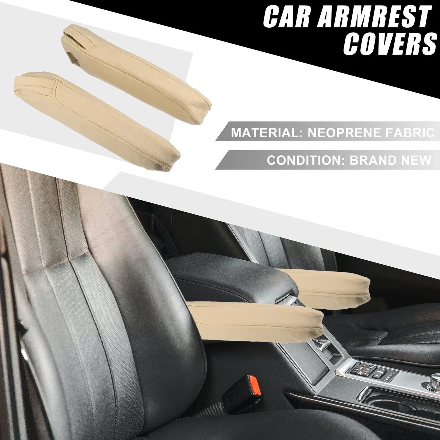 Car Armrest Covers for Honda Odyssey (Light Brown)