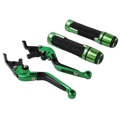 Green Extendable Brake Clutch Levers & Handlebar Grips for Kawasaki ZX14R