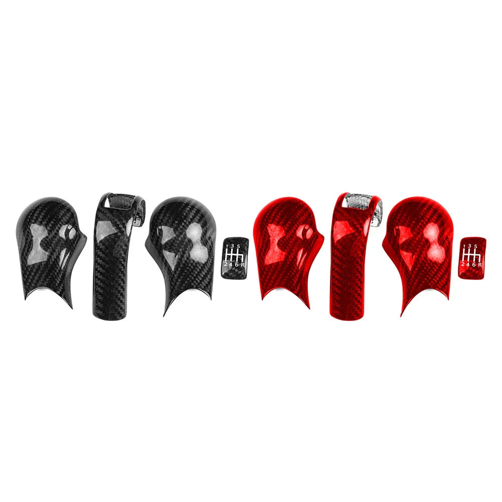 4Pcs Carbon Fiber Gear Shift Knob Cover Trim for Nissan 350Z Z33 (2003-2009)