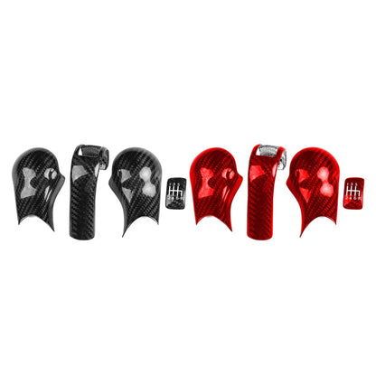 4Pcs Carbon Fiber Gear Shift Knob Cover Trim for Nissan 350Z Z33 (2003-2009)