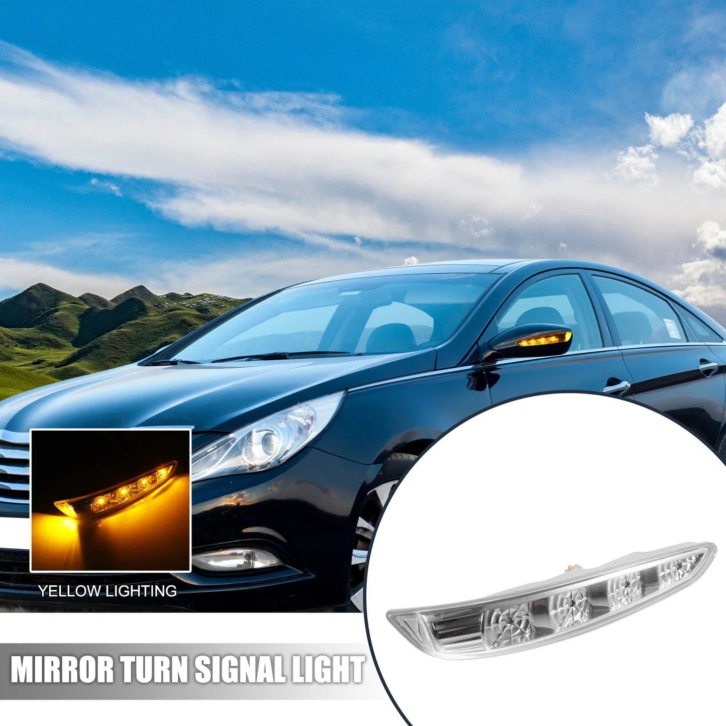 2 x LED Front Side Mirror Turn Signal Lights for Hyundai Sonata (2011-2014)