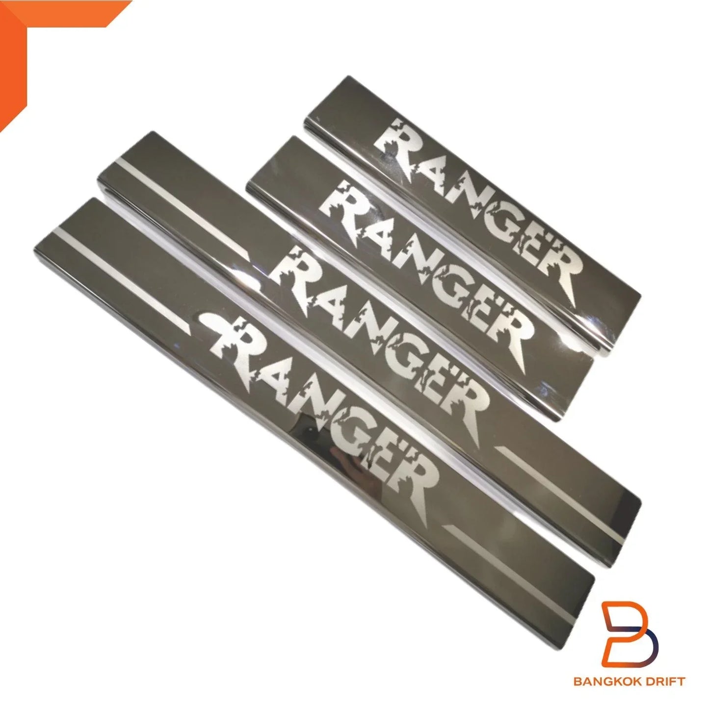 Chrome Door Sill Scuff Plates for Ford Ranger Dual Cab Ute (2012-2024)