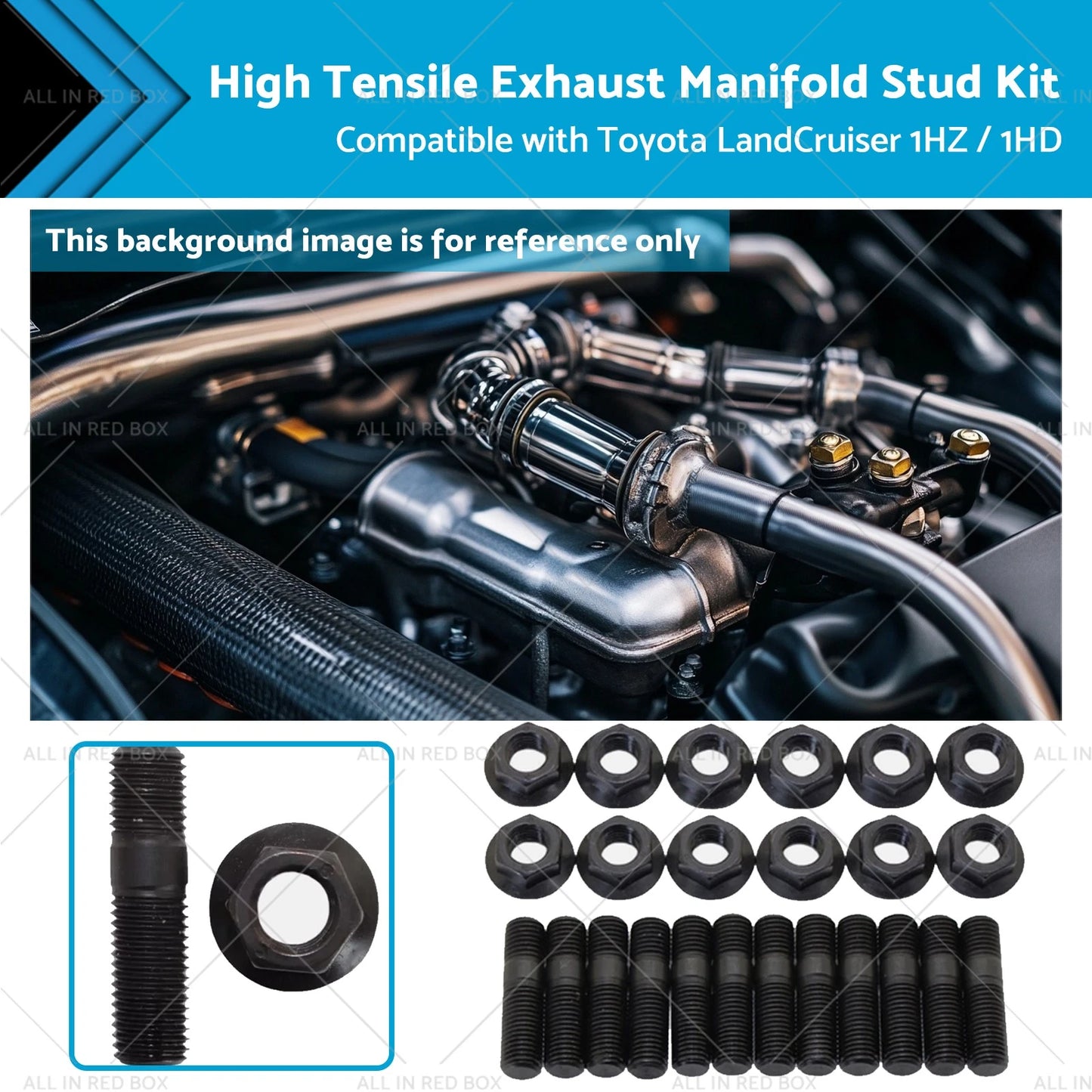 Exhaust Manifold Stud Kit for Toyota LandCruiser 1HZ/1HD (1990-2007)