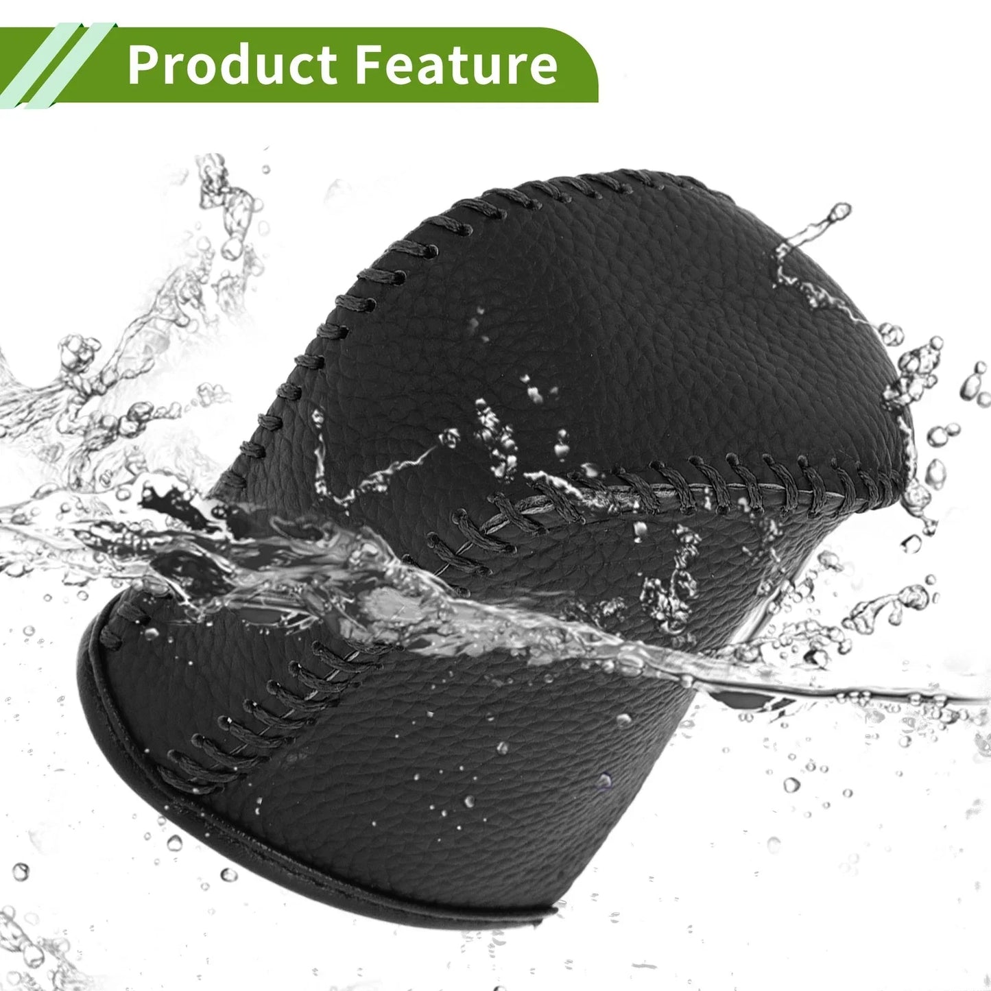 Lexus NX300 Gear Shift Knob Cover 2 x Pebbled Black Faux Leather (2014-2021)