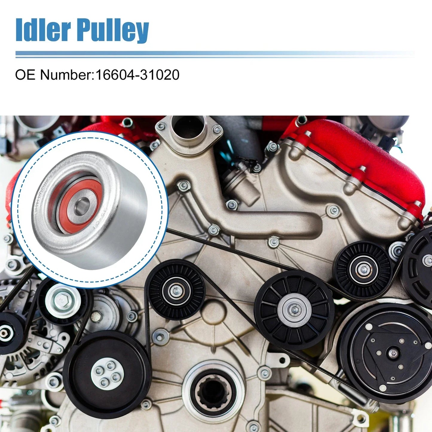Idler Pulley for Lexus GS350 RC350, Toyota 4Runner RAV4 Tacoma (2006-2023)