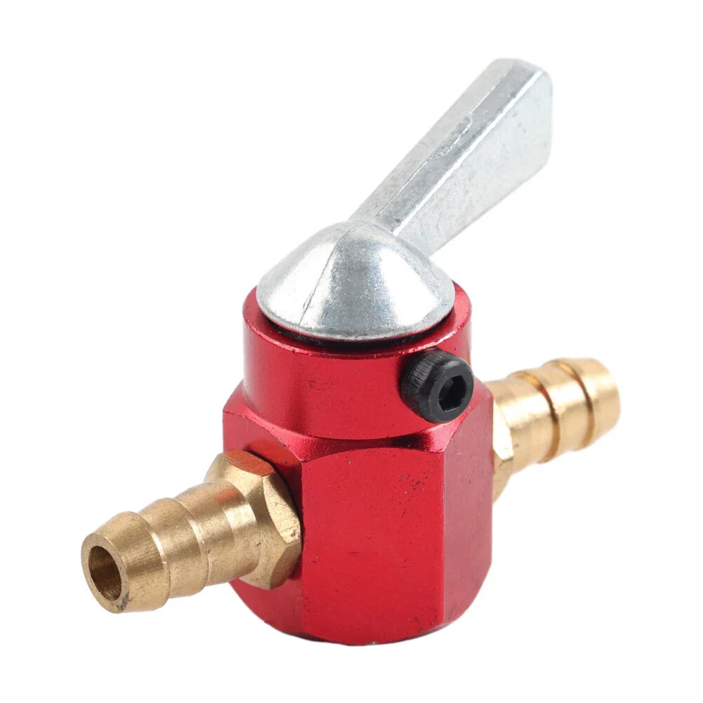 8mm On-Off Fuel Tap Gas Valve Petcock for Motorcycle Inline - Red