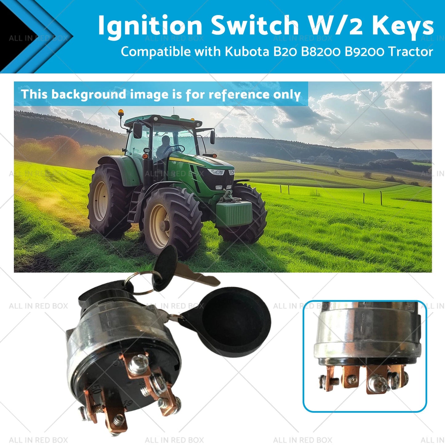 Ignition Switch W/2 Keys for Kubota B20 B8200 B9200 Tractor