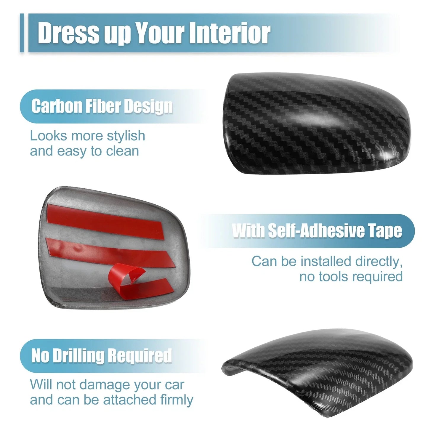 Carbon Fiber Gear Shift Knob Cover for Dodge Challenger Charger (2015-2023)