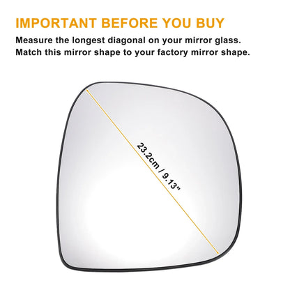 Right Side White Mirror Glass for Mercedes VITO (2003-2010)